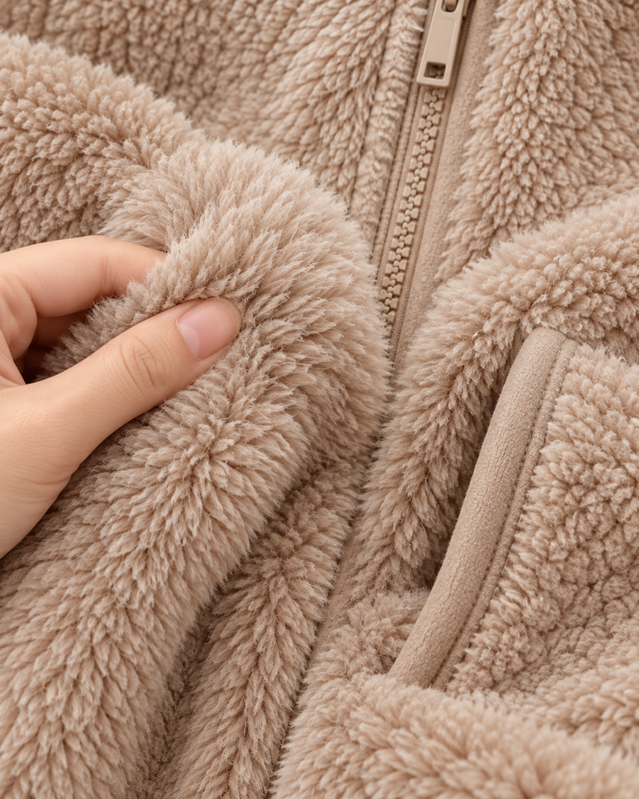Sherpa Fleece Lounge Set for Women, Zip Jacket and Pants