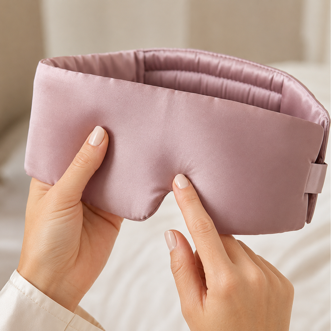 Mulberry Silk Sleep Eye Mask - Contoured, Adjustable Strap