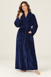 Long Plush Fleece Robe for Women, Cozy and Warm with Pockets