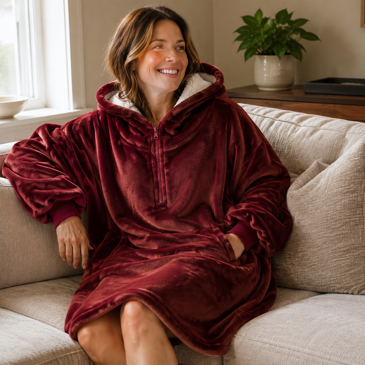 Sherpa Zip Blanket Hoodie with Pockets, Oversized and Cozy