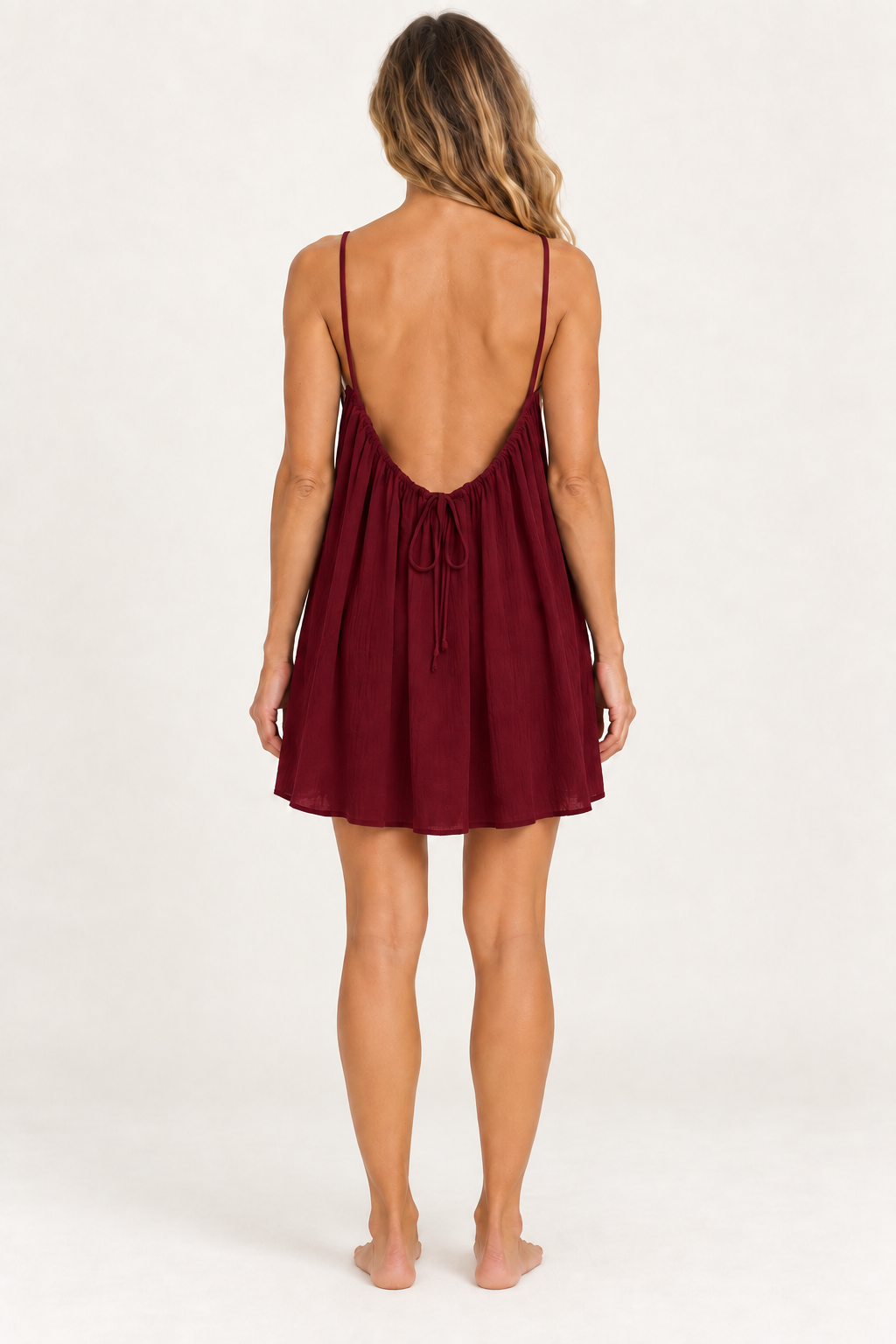 Swing Slip Nightgown for Women, Open Tie-Back Chemise