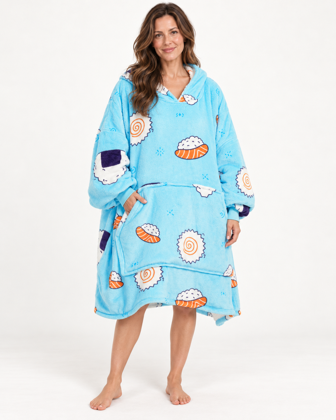Wearable Blanket Hoodie for Women, Oversized Fleece Pullover