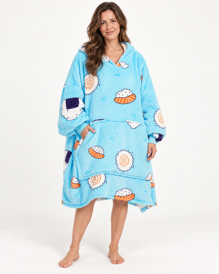 Wearable Blanket Hoodie for Women, Oversized Fleece Pullover