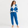 Argyle Knit Lounge Set - Turtleneck and Joggers