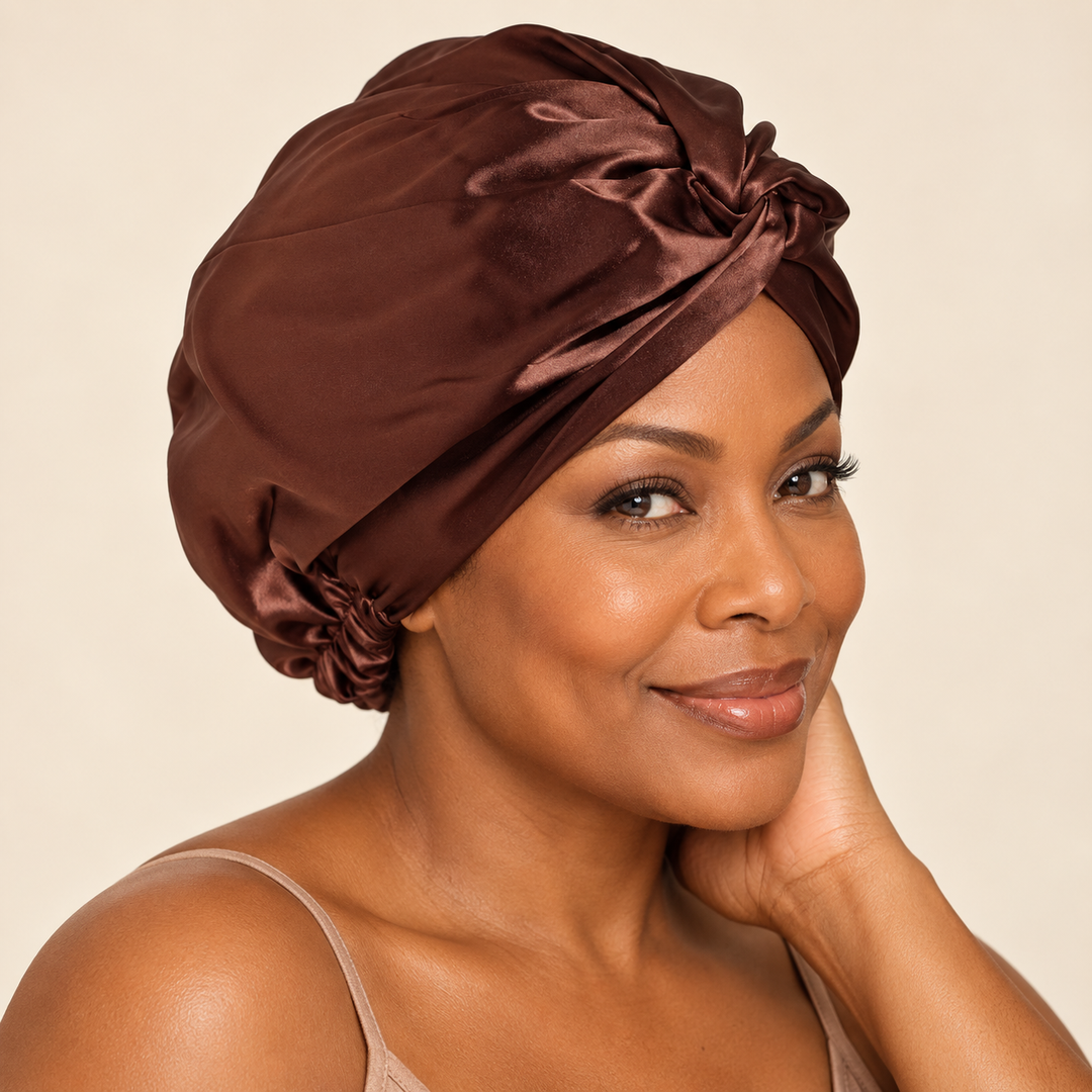 100% Mulberry Silk Sleep Bonnet - Double Layer, 19 Momme