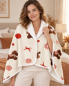 Wearable Shawl Blanket for Women, Christmas Print Fleece