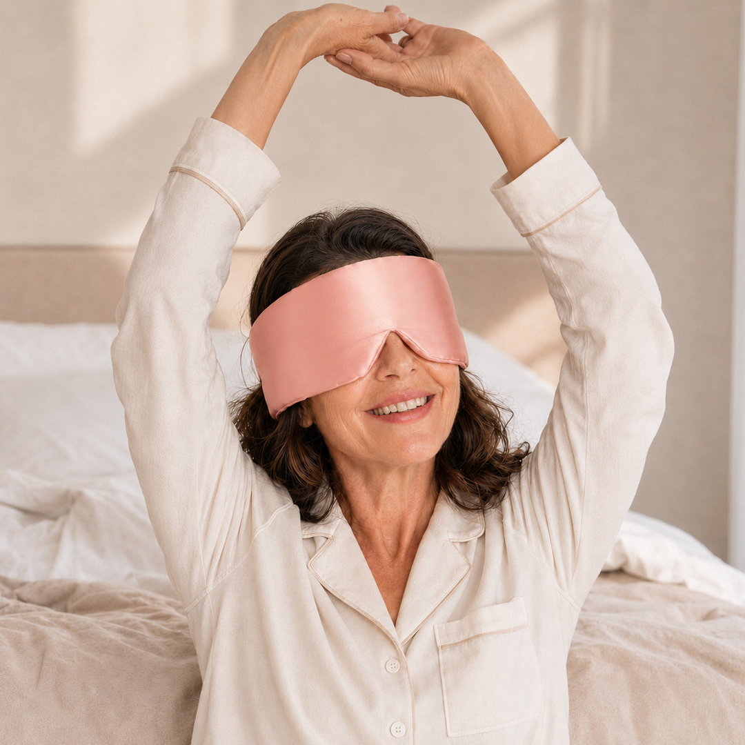 Mulberry Silk Sleep Eye Mask - Contoured, Adjustable Strap
