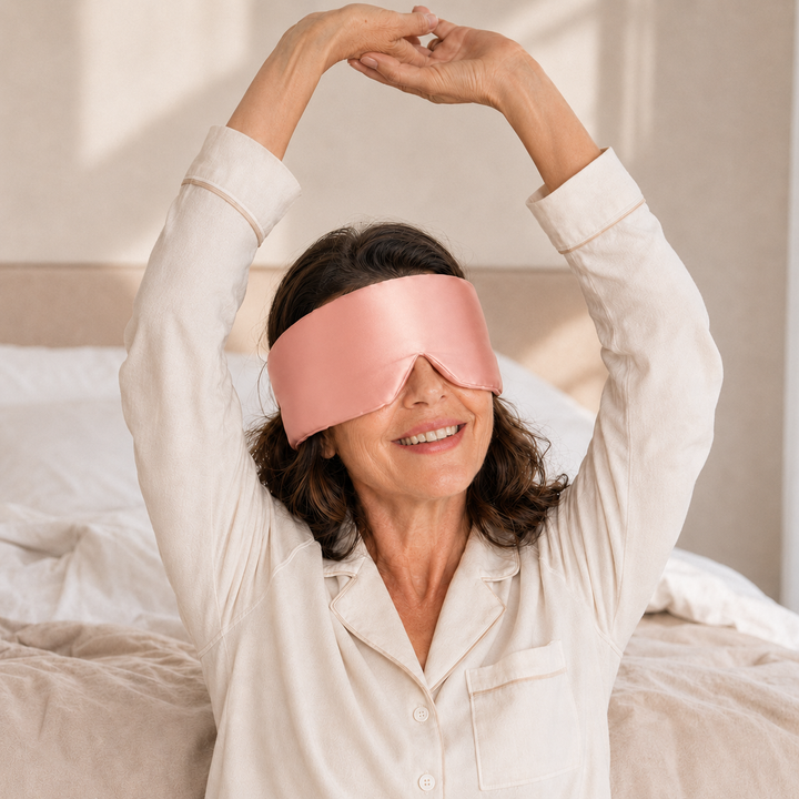 Mulberry Silk Sleep Eye Mask - Contoured, Adjustable Strap