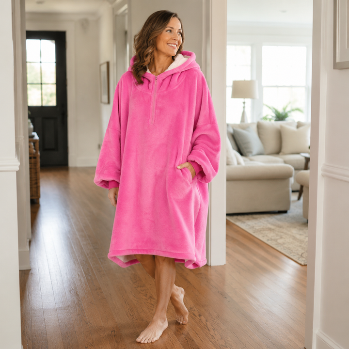 Sherpa Zip Blanket Hoodie with Pockets, Oversized and Cozy