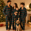 Matching Family Christmas Pajamas - Green Plaid Button Front Set