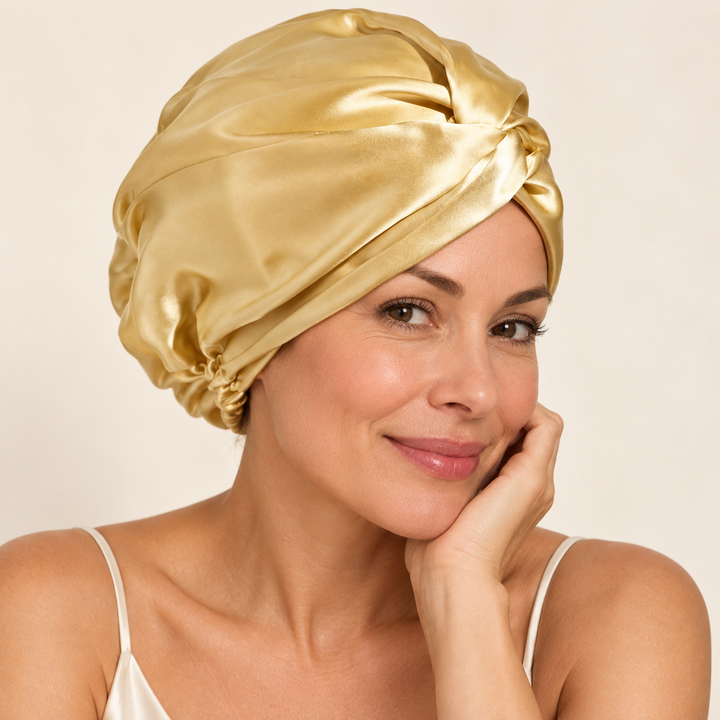 100% Mulberry Silk Sleep Bonnet - Double Layer, 19 Momme