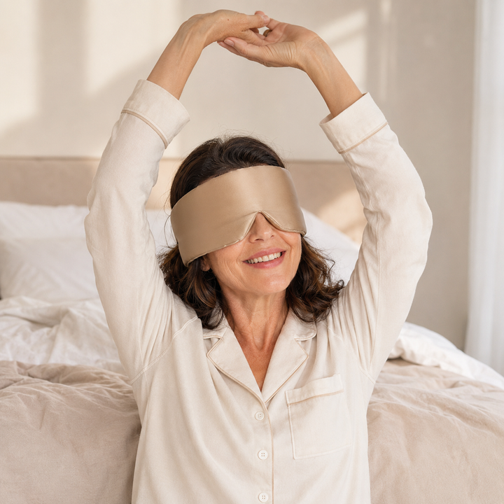 Mulberry Silk Sleep Eye Mask - Contoured, Adjustable Strap