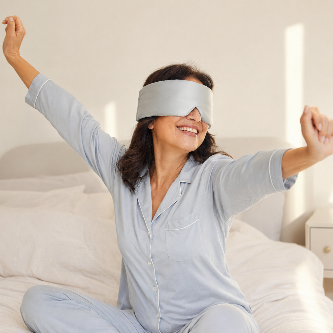 Mulberry Silk Sleep Eye Mask - Contoured, Adjustable Strap