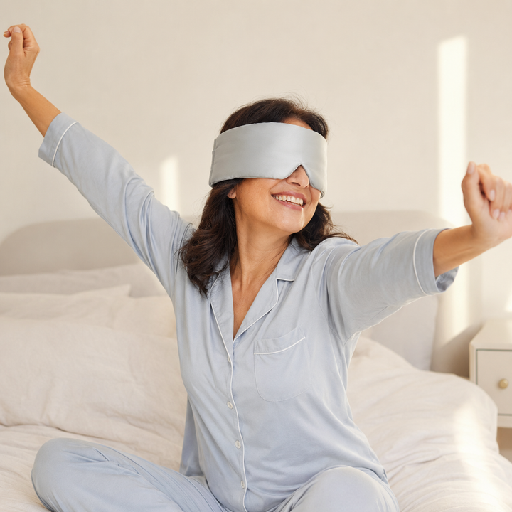 Mulberry Silk Sleep Eye Mask - Contoured, Adjustable Strap
