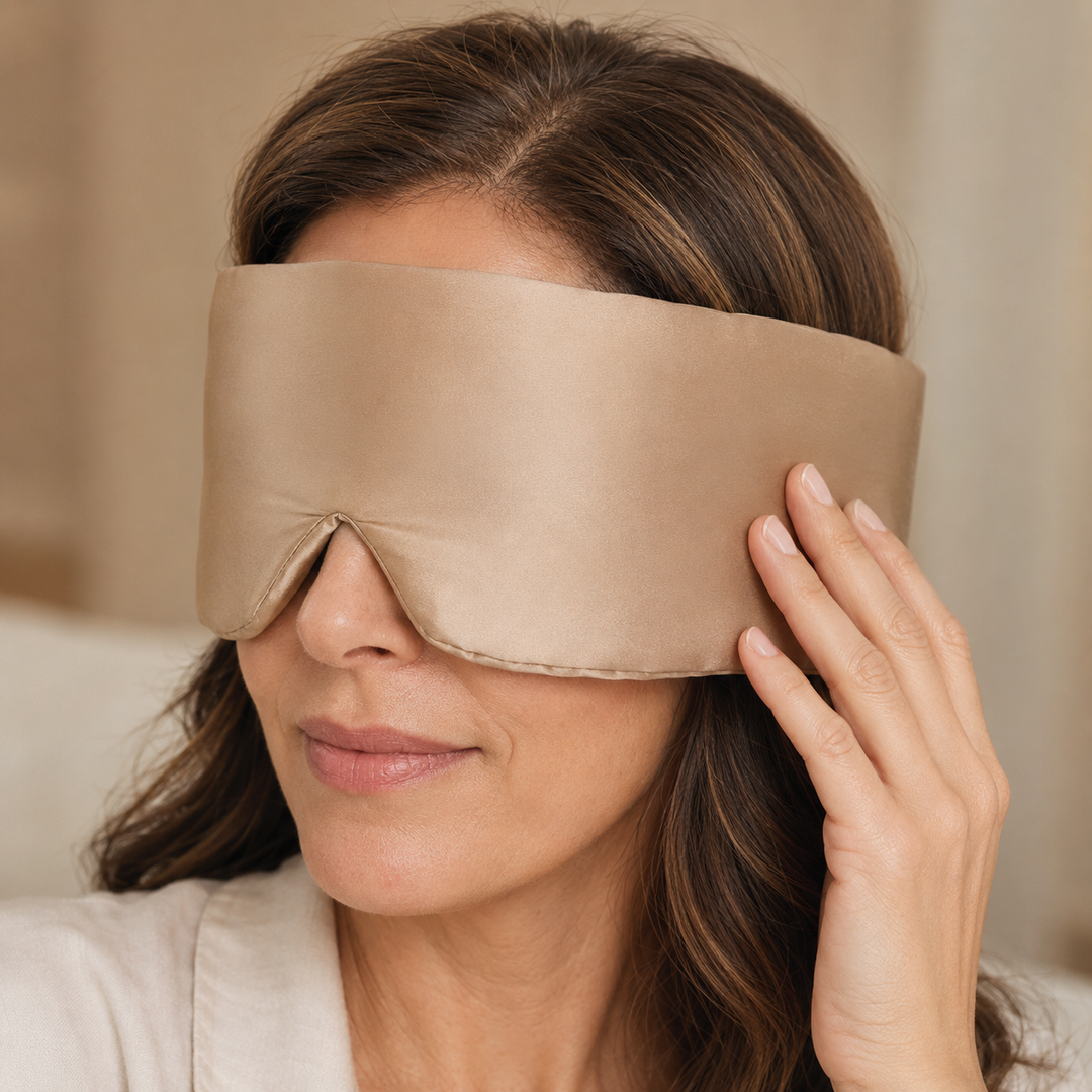 Mulberry Silk Sleep Eye Mask - Contoured, Adjustable Strap