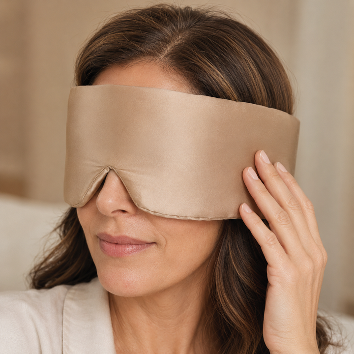 Mulberry Silk Sleep Eye Mask - Contoured, Adjustable Strap