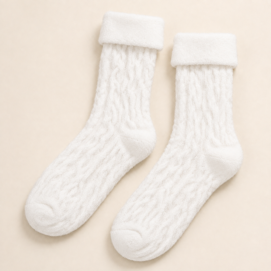 Cozy Socks for Women, Warm Fluffy Coral Velvet Crew Socks