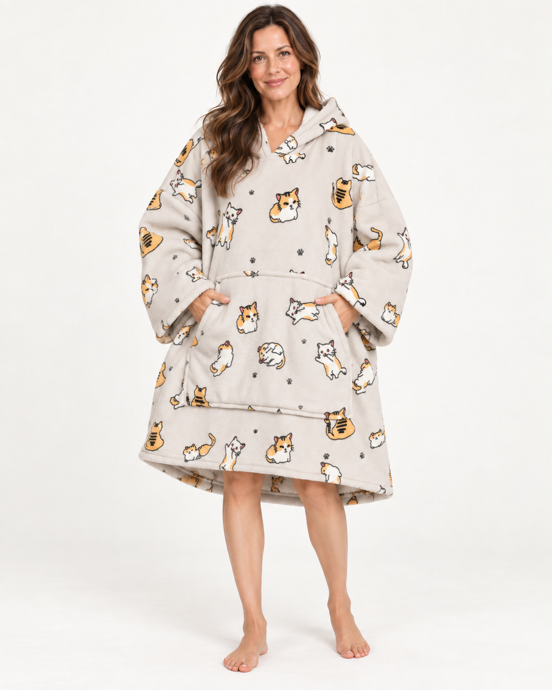 Wearable Blanket Hoodie for Women, Oversized Fleece Pullover