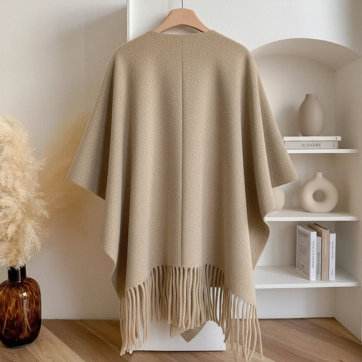 Fleece Tassel Shawl for Women, One Size