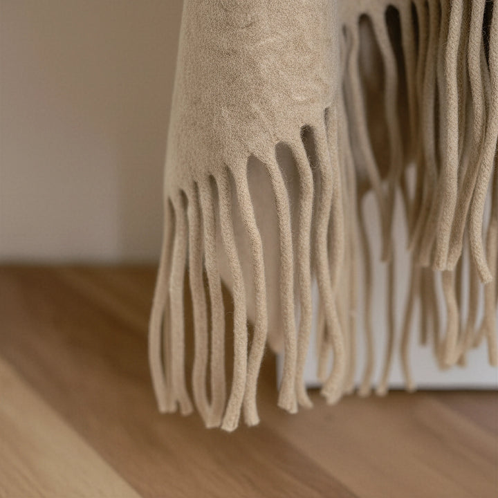 Fleece Tassel Shawl for Women, One Size