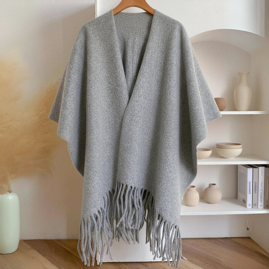 Fleece Tassel Shawl for Women, One Size