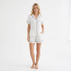Women's Muslin Pajama Set - Short Sleeve Top and Shorts