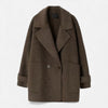 Women's Coffee Wool-Blend Coat | Tailored Winter Coat, Pockets