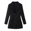 Women's Longline Tailored Blazer | Smart Black Workwear Blazer