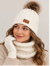 Women's Hat, Gloves & Neck Warmer Set | Knitted 3-Piece Gift