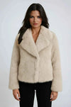 Women's Faux Fur Coat | Shawl-Collar Occasion Coat