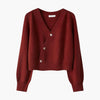 Women's V-Neck Cardigan | Button-Up Knitted Cardigan, One Size