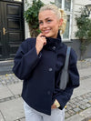 Women's Short Funnel-Neck Coat | Button-Front Winter Coat