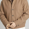 Men's Wool Look Bomber | Button Front Stand Collar Jacket