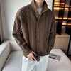 Men's Cable-Knit Stand-Collar Cardigan