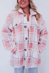 Women's Checked Teddy Jacket | Sherpa Fleece Shacket
