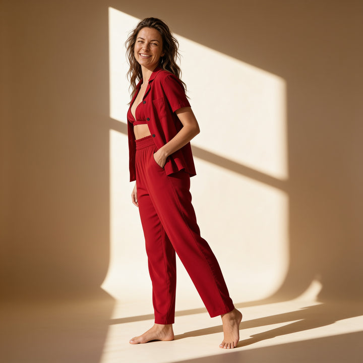 Three-Piece Pajama Set - Cami, Shirt &amp; Pant