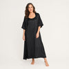 Satin Nightgown and Shrug Set for Women, Tonal Stripe