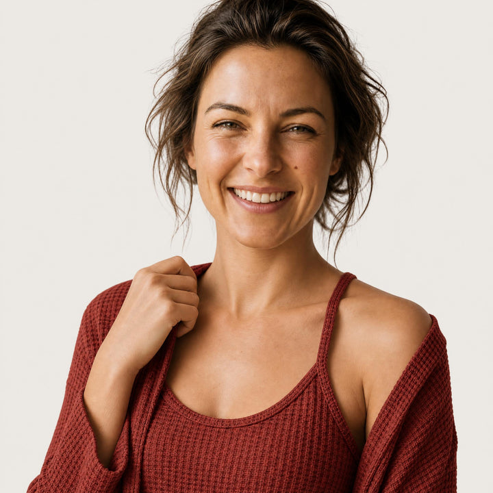 Waffle Lounge Set - Cami, Shorts &amp; Cardigan