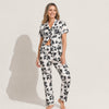 Rose Print Pajama Set - Short Sleeve
