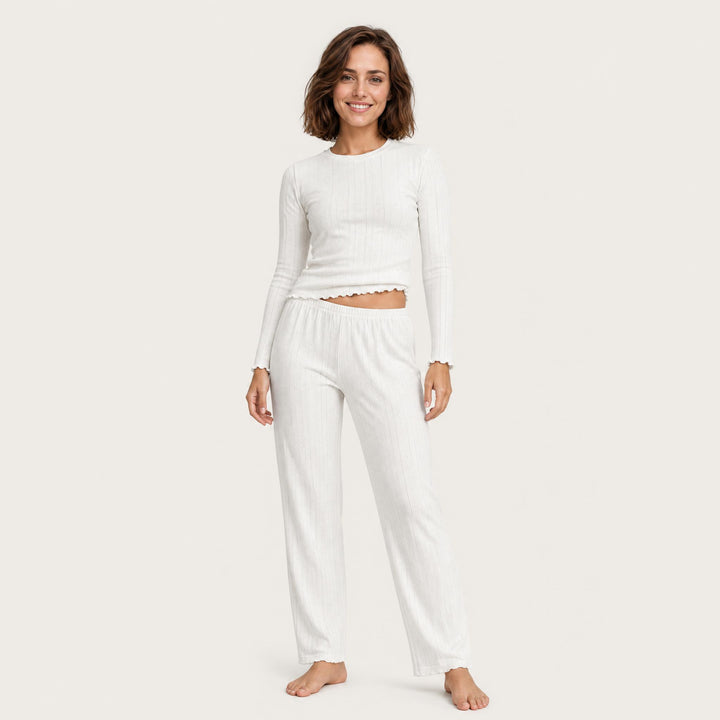 Ribbed Knit Pajama Set - Long Sleeve