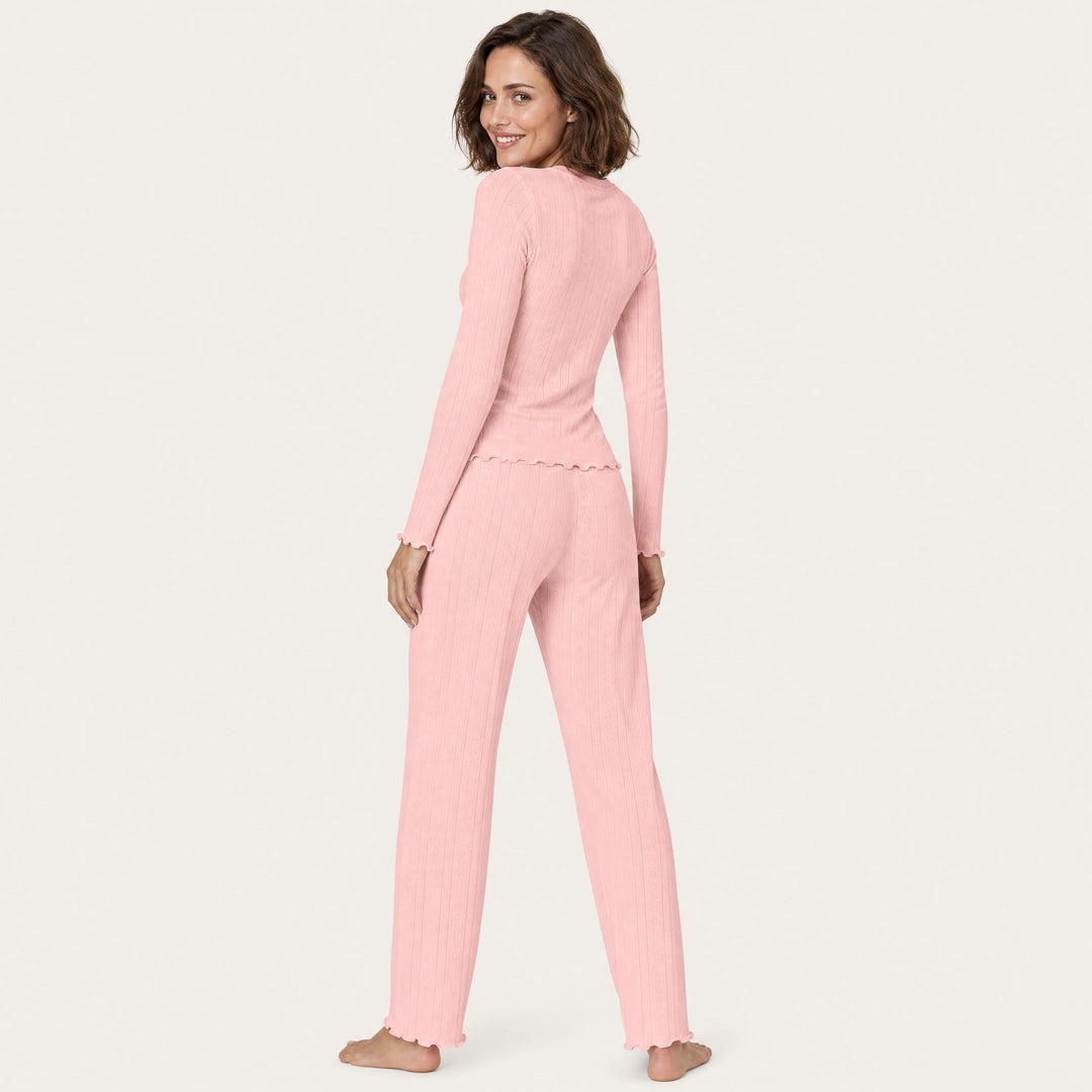 Ribbed Knit Pajama Set - Long Sleeve
