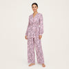 Satin Floral Pajama Set - Long Sleeve