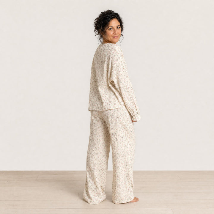 Ditsy Floral Cotton Pajama Set - Cardigan