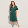 Satin Nightgown - Short, Flutter Sleeve