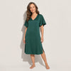 Women's Silky Satin Nightgown - Short, Flutter Sleeve