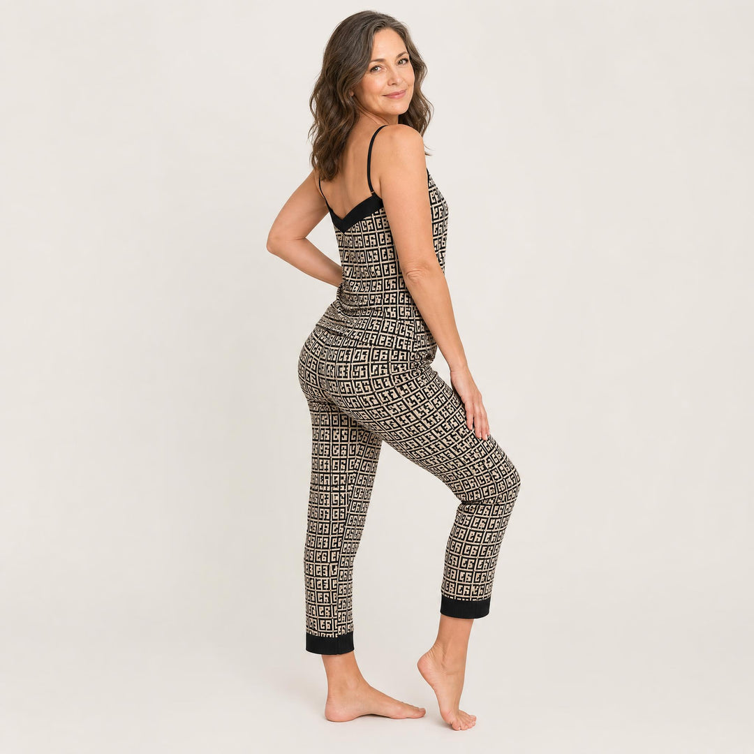 Geometric Print Pajama Set - Three-Piece