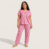 Plus-Size Heart Pajama Set - Short Sleeve