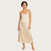 Women's Silky Satin Nightgown - Midi, Lace Trim
