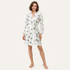 Women's Silky Satin Robe - Butterfly Print, Self-Tie