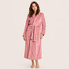 Women's Hooded Fleece Bathrobe - Plush, Tie Belt
